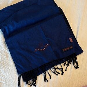 NWOT English Laundry Deep Blue + Black 100% silk scarf
